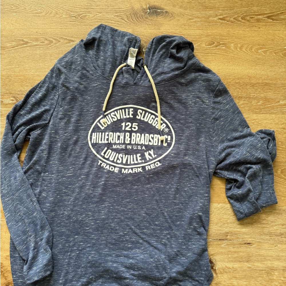 Womens Colosseum Blue Long Sleeve Tee with hoodie size XL